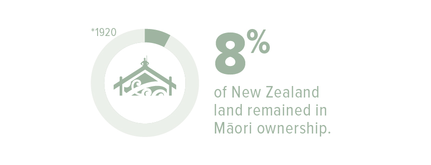 In 1920, only 8% of New Zealand land remained in Māori ownership.