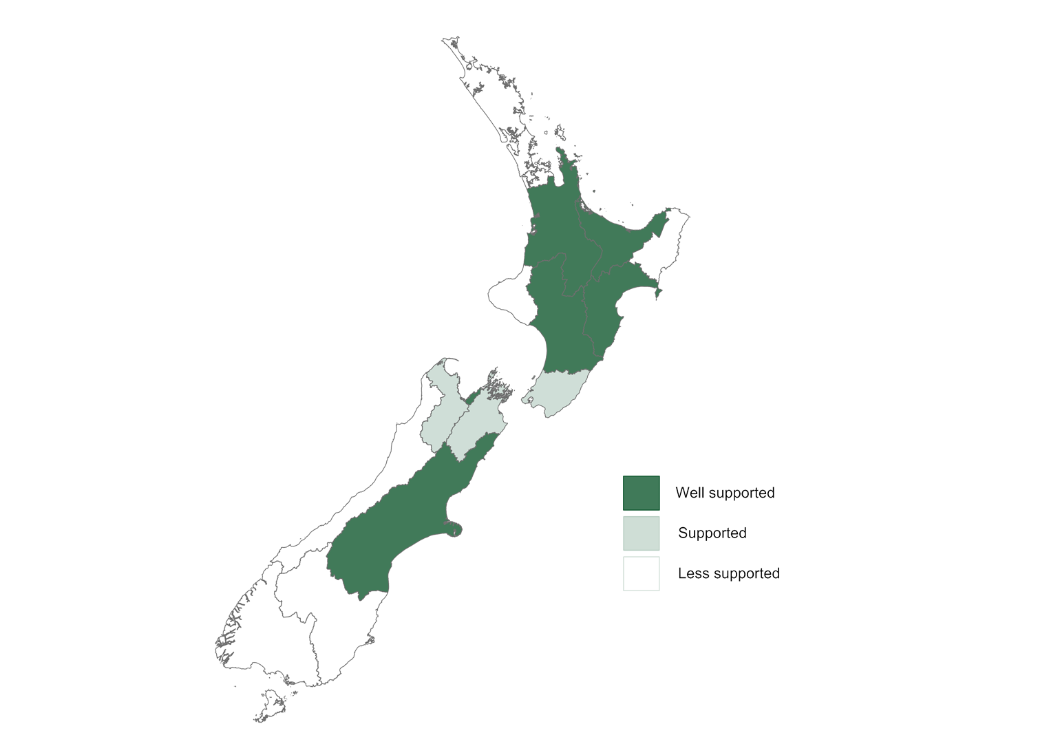 New Zealand map highlighting the best regions for commercial Hemp growing.